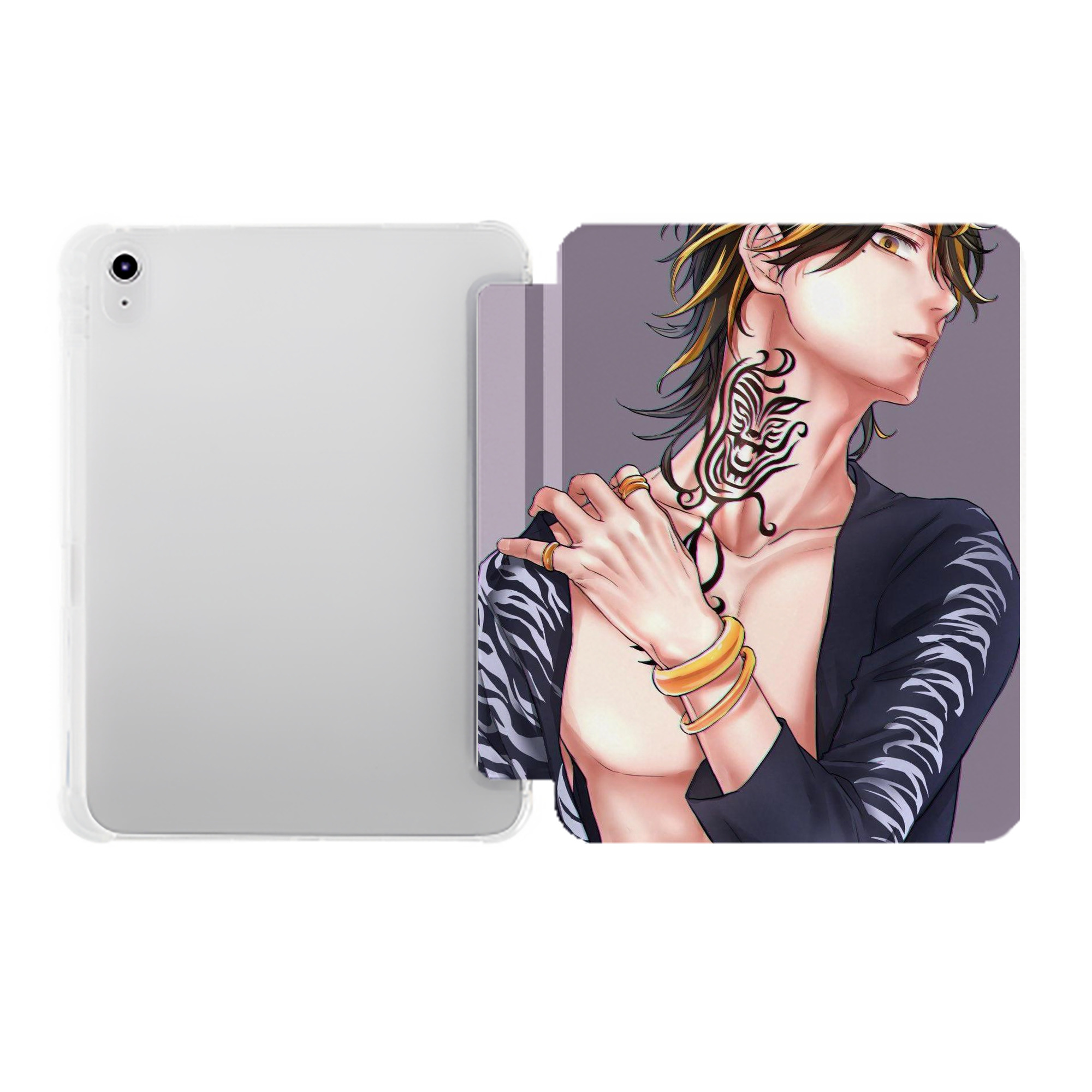 （画像用） 東京リベンジャーズ Tokyo Revengers IPad ケース ペン収納付き 三つ折りスタンド PUレザー×シリコン 対応機種9.5/10.5/10.9インチ